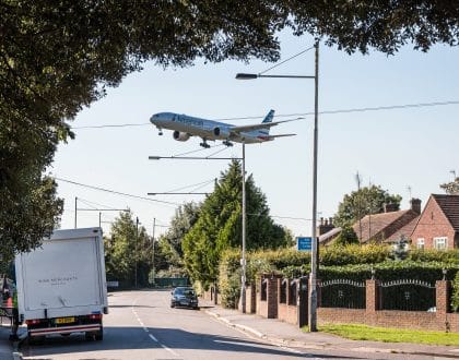 A low flying plane